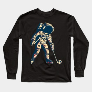 Astronaut Playing Ice Hockey Long Sleeve T-Shirt